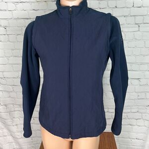 Page & Tuttle Convertible Navy Golf Jacket to Vest Quilted & Fleece 1Size Medium